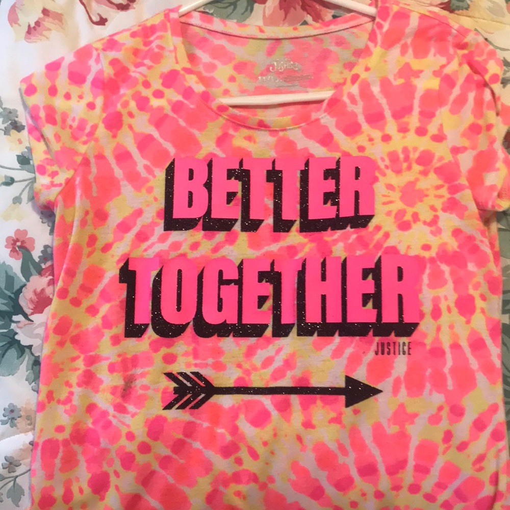 Justice tie dye friendship shirt.